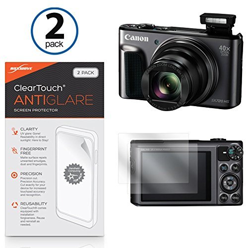 Canon PowerShot SX720 HS Screen Protector, BoxWave [ClearTouch Anti-Glare (2-Pack)] Anti-Fingerprint Matte Film Skin for Canon PowerShot SX720 HS