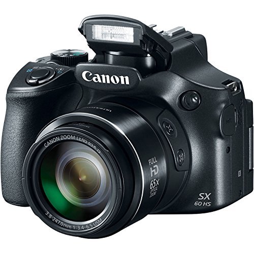 Canon Powershot SX60 16.1MP Digital Camera 65x Optical Zoom Lens 3-inch LCD Tilt Screen (Black)