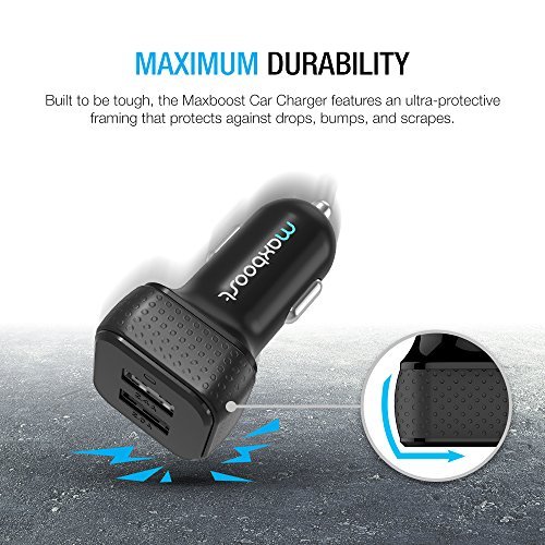 Car Charger, Maxboost 4.8A/24W 2 USB Smart Port Car Charger [Black] for iPhone 7 6S Plus 6 Plus 6 5SE 5S 5 5C, Samsung Galaxy S8 S7 S6 Edge, Note 8 4 S5,LG G6 G5 G4,HTC,Nexus 5X 6P,iPad Pro Portable