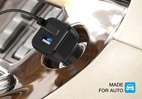 Car Charger, Maxboost 4.8A/24W 2 USB Smart Port Car Charger [Black] for iPhone 7 6S Plus 6 Plus 6 5SE 5S 5 5C, Samsung Galaxy S8 S7 S6 Edge, Note 8 4 S5,LG G6 G5 G4,HTC,Nexus 5X 6P,iPad Pro Portable