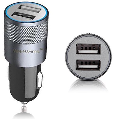 Car Charger, WirelessFinest, Dual Port 3.1A USB Car Charger Adapter for Apple iPhone 6/6 Plus/5s/5c/5/4s/4, Apple iPad 4/3/2/Mini/Air/2, Apple iPod, Samsung Galaxy S6/S5/S4/S3/Tab 4, Motorola, HTC Phone and other USB powered devices (Black)