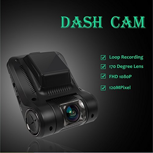 Car Dash Cam, Car Guardiance 2.4" LCD FHD 1080p 170 Degree Wide Angle Dashboard WIFI Camera Recorder with Loop Recording , Car Dashboard Camera