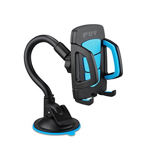 Car Holder Universal Windshield Cell Phone Holder Cradle Flexible 360 Rotating Car Mount for almost Smartphone - iPhone 7 7Plus Galaxy S7 S7Edge LG HTC up to 7 inches Device - Blue