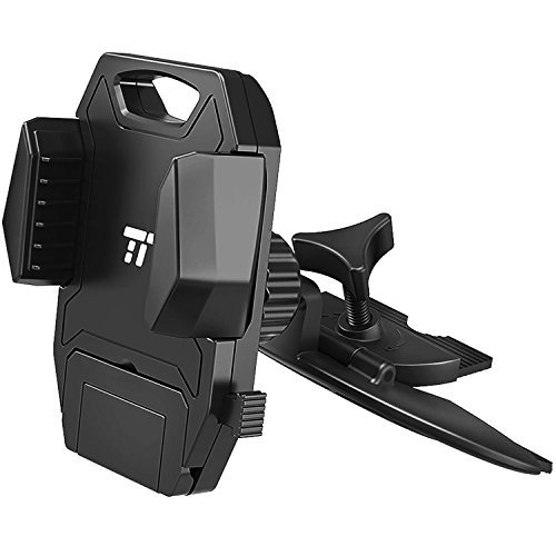Car Phone Mount for CD Player Slot, TaoTronics Phone Holder for Car, CD Slot Phone Mount, CD Player Phone Mount, Smartphone Holder with Silicone Pad Clip, One-Click Release Button