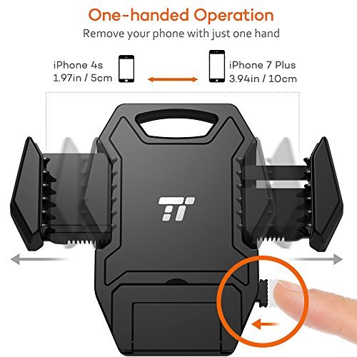 Car Phone Mount for CD Player Slot, TaoTronics Phone Holder for Car, CD Slot Phone Mount, CD Player Phone Mount, Smartphone Holder with Silicone Pad Clip, One-Click Release Button
