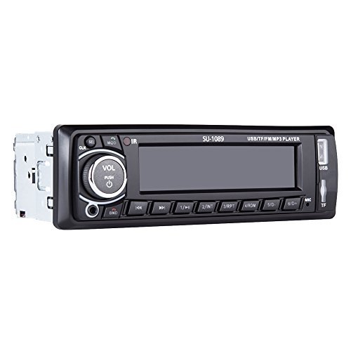 Car Stereo Receiver (with Bluetooth/USB/SD/AUX/FM), Single Din Version, Car Radio, MP3 Player, Wireless Remote Control Included by Scharkspark