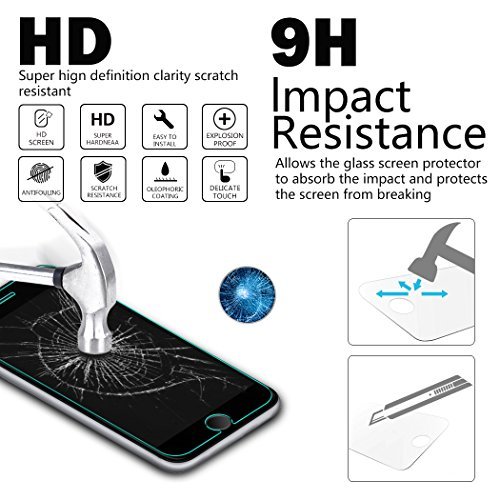 Carebol Clear Premium Tempered Glass Screen Protector for iPhone 7(4.7 inch),[Anti-scratch][High Definition][Anti-fingerprint][Bubble-free](Pack of 2)