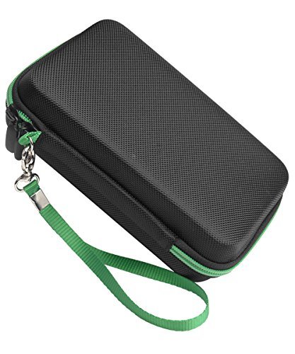 CaseSack Designed Protection Case for GNARBOX Portable Backup and Editing System, Pocket for HD/ Micro SD Cards, Mesh pocket for Cable, USB & other accessories, Black with Green Zip & Wrist Strap