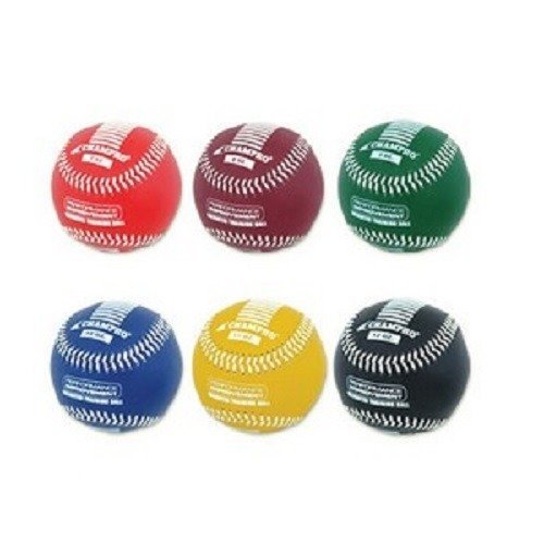 Champro Basic Weighted Training Baseball (Red/Maroon/Green, 9-Inch)