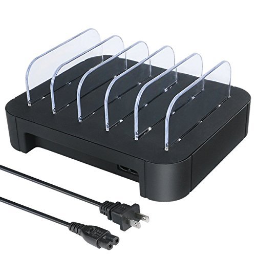 Charging Station 5 Port Usb Charger Quick Charge Charging Dock, Cell Phone Charger Multi Port Usb Desktop Charging Station for Multiple Devices, Multi Device Charging Station for iphone, ipad, Tablet