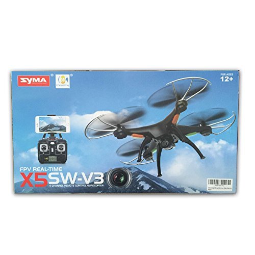 Cheerwing Syma X5SW-V3 FPV 2.4Ghz 4CH 6-Axis Gyro RC Headless Quadcopter Drone UFO with HD Wifi Camera (Black)