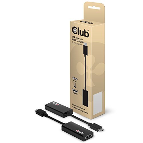 Club 3D ,CAC-1504,USB-C to HDMI 2.0 Adapter for MacBook Retina 12" 2015 / 2016, XPS 2016, Chromebook Pixel 2015, Thunderbolt 3 & More (Supports 4K / UHD Displays up to 3840x2160@60Hz)