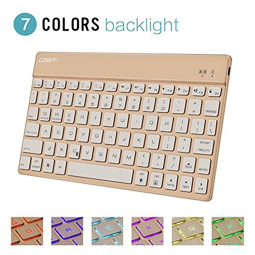 Collen Ultra-Thin Universal 7 Colors Backlight Wireless Bluetooth Keyboard