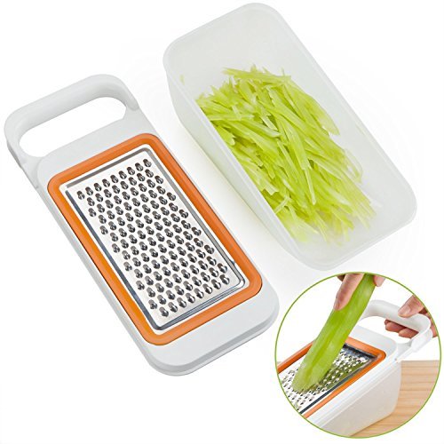 Cooko Mandoline Spiralizer, Vegetable Slicer, Fruit Peeler, Cheese Graters, Multi-functional Kitchen Aid, 4 Interchangebale Blades-Grater, Shredder, Julienne, Chopper and an Extra Peeler