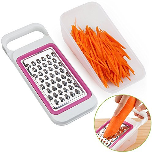 Cooko Mandoline Spiralizer, Vegetable Slicer, Fruit Peeler, Cheese Graters, Multi-functional Kitchen Aid, 4 Interchangebale Blades-Grater, Shredder, Julienne, Chopper and an Extra Peeler