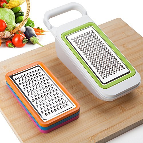 Cooko Mandoline Spiralizer, Vegetable Slicer, Fruit Peeler, Cheese Graters, Multi-functional Kitchen Aid, 4 Interchangebale Blades-Grater, Shredder, Julienne, Chopper and an Extra Peeler