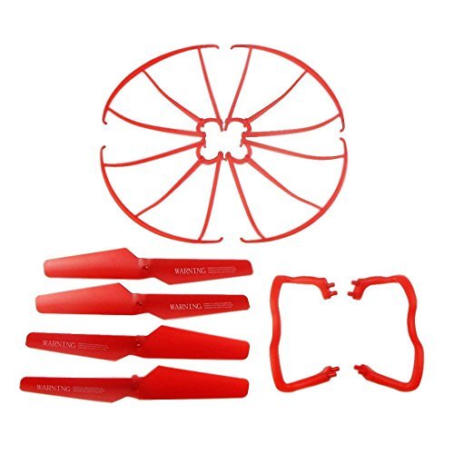 Coolplay Syma X5 X5C X5C-1 Spare Parts Main Blade & Propeller Protectors Blades Frame & Landing Skid Included Mounting Screws for RC Mini Quadcopter Toy