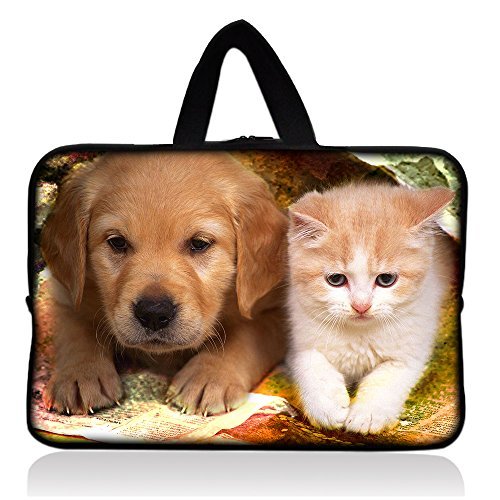 Cute Puppy & Kitten 7" Neoprene Tablet Sleeve Pouch Case Bag w/ Handle For 7" iRulu Android 4.2 Tablet PC /Samsung Galaxy Tab 3 7" Android Tablet /7.9" Apple iPad mini Tablet /Ematic 7" Google Android 4.2 Tablet /Proscan 7" Android 4.0 Touchscreen Tablet /Barnes & Noble NOOK Tablet 7" Touchscreen /Lenovo IdeaTab 7" Tablet /Chromo 7" Android Tablet /Kurio 7 Tablet Android 4.0 /HP Tablet Series 7 /ASUS Google Nexus 7 2nd Gen 7" Android Tablet /Amazon Kindle Fire Tablet FY-HS7-005