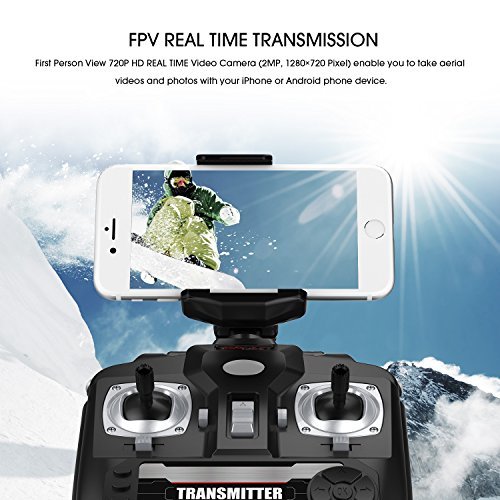 DBPOWER MJX X400W FPV Drone with Wifi Camera Live Video Headless Mode 2.4GHz 4 Chanel 6 Axis Gyro RTF RC Quadcopter, Compatible with 3D VR Headset