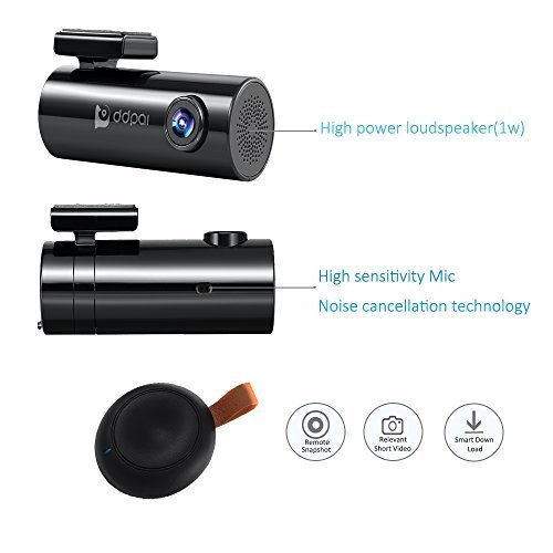 DDPai mini2 Wi-Fi Dash Cam HD 1440P(2K), Night-Vision, 140° Wide Angle, Loop Recording, G-sensor, Parking Monitor, Built-in Supercapacitor, Snapshot Button, Storage Up To 128GB, iOS & Android APP;