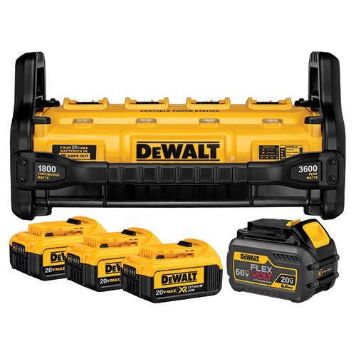 DEWALT DCB1800M3T1 Portable Power Station with (3) 4.0 Ah & (1) 6.0 Ah Batteries