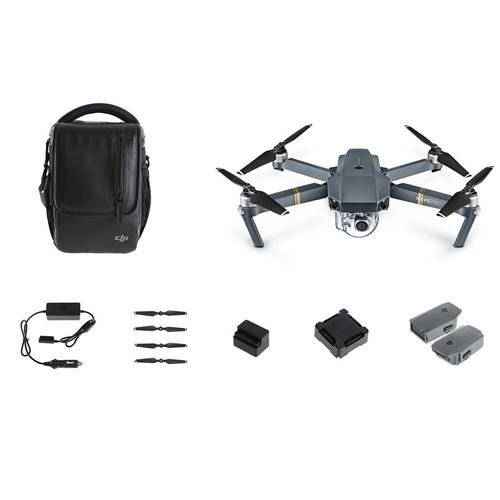 DJI Mavic Pro Fly More Combo: Foldable Propeller Quadcopter Drone Kit with Remote, 3 Batteries, 16GB MicroSD, Charging Hub, Car Charger, Power Bank Adapter, Shoulder Bag