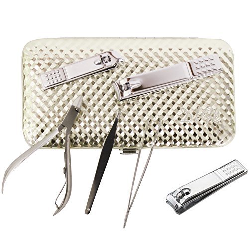 DLFE Manicure Pedicure Professional Stainless Steel Set of 12pcs with Luxurious Case(Golden) 