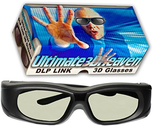 DLP LINK 144 Hz Ultra-Clear HD 2 PACK 3D Active Rechargeable Shutter Glasses for All 3D DLP Projectors - BenQ, Optoma, Dell, Mitsubishi, Samsung, Acer, Vivitek, NEC, Sharp, ViewSonic & Endless Others!