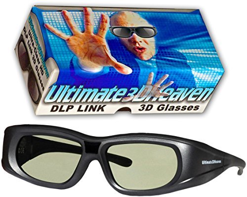 DLP LINK 144 Hz Ultra-Clear HD 2 PACK 3D Active Rechargeable Shutter Glasses for All 3D DLP Projectors - BenQ, Optoma, Dell, Mitsubishi, Samsung, Acer, Vivitek, NEC, Sharp, ViewSonic & Endless Others!