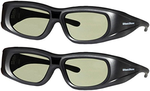 DLP LINK 144 Hz Ultra-Clear HD 2 PACK 3D Active Rechargeable Shutter Glasses for All 3D DLP Projectors - BenQ, Optoma, Dell, Mitsubishi, Samsung, Acer, Vivitek, NEC, Sharp, ViewSonic & Endless Others!