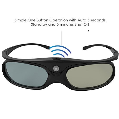 DLP Link 3D Glasses, ELEPHAS 144Hz Rechargeable Active Shutter Eyewear for All DLP-Link 3D Projectors-- Acer, ViewSonic, BenQ Vivitek, Optoma, Panasonic, Dell, Viewsonic etc (4 Pack)