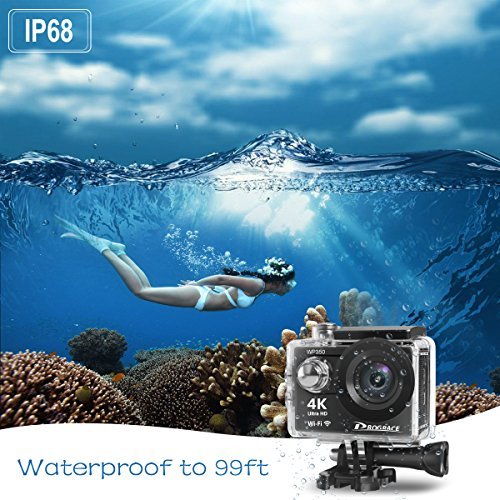 DROGRACE WP350 Sports DV Camera Wifi Video Action Camera Waterproof 4K 60fps 30fps 1080p Full HD for Youtube Underwater Remote Digital Camera Accessories Kit 12MP 170 Wide Angle 6G Lens