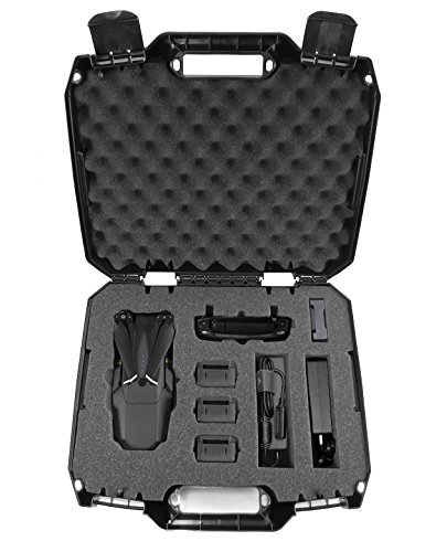 DRONESAFE Rugged Mini Drone Carry Case Organizer With Customizable Foam – Protect DJI Mavic Pro Foldable Drone Combo and Accessories Such as Remote Control , Extra Batteries , Propellers and More