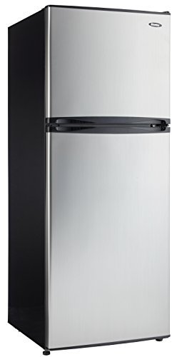 Danby DFF100C1BSLDB Refrigerator with Top-Mount Freezer, 9.9 Cubic Feet, Black/Spotless Steel