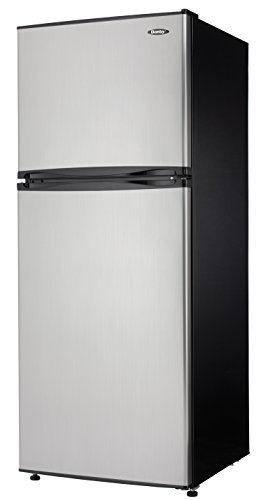 Danby DFF100C1BSLDB Refrigerator with Top-Mount Freezer, 9.9 Cubic Feet, Black/Spotless Steel