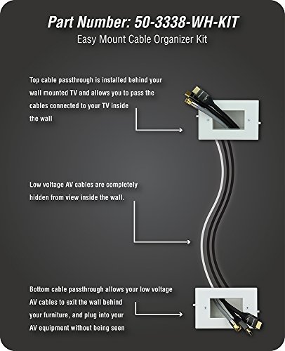 Datacomm 50-3338-WH-KIT Easy Mount Cable Organizer Kit - White