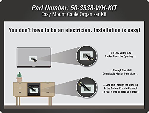 Datacomm 50-3338-WH-KIT Easy Mount Cable Organizer Kit - White