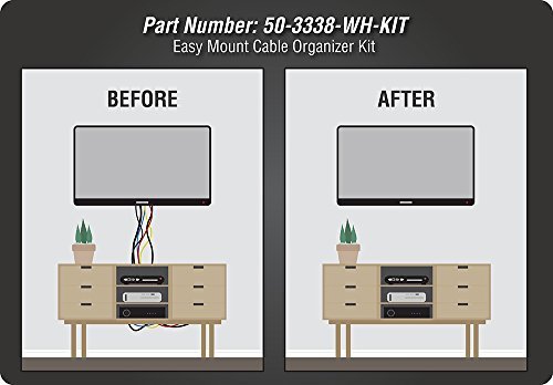 Datacomm 50-3338-WH-KIT Easy Mount Cable Organizer Kit - White