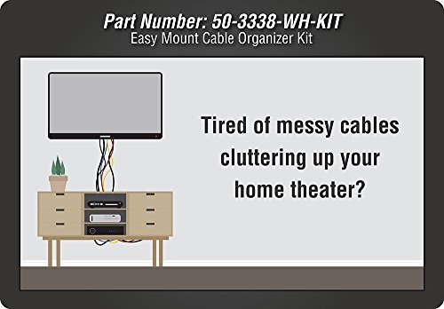 Datacomm 50-3338-WH-KIT Easy Mount Cable Organizer Kit - White