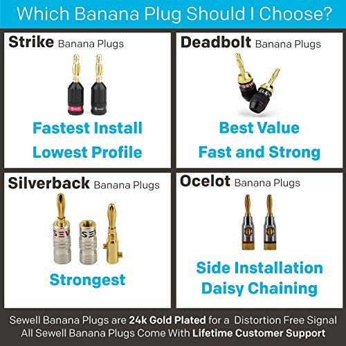 Deadbolt Banana Plugs, 12-pair, By Sewell Direct