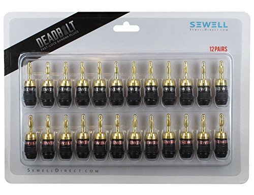 Deadbolt Banana Plugs, 12-pair, By Sewell Direct