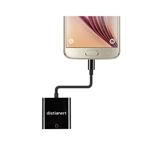 Distianert 2 in 1 Game Camera Card Reader for Android & iPhone/iPad No APP Needed with FREE Water-proof Storage Case+ Micro SD Card Adapter Trail Camera Viewer