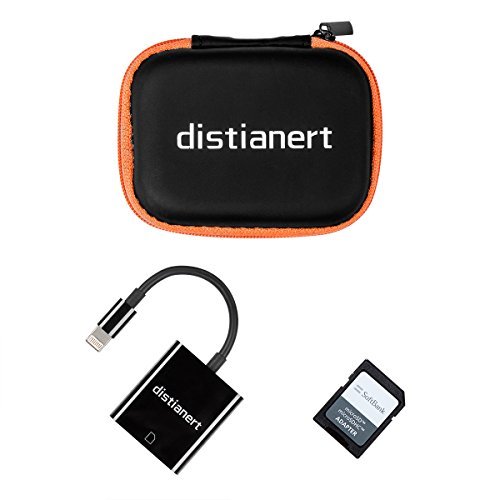 Distianert 2 in 1 Game Camera Card Reader for Android & iPhone/iPad No APP Needed with FREE Water-proof Storage Case+ Micro SD Card Adapter Trail Camera Viewer