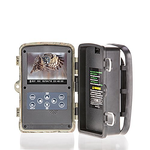 Distianert Trail Camera 12MP 1080P Wildlife Game Camera Low Glow Black Infrared Scouting Camera Deer Camera 80 Foot Detection Range for Wildlife Monitoring and Home Security