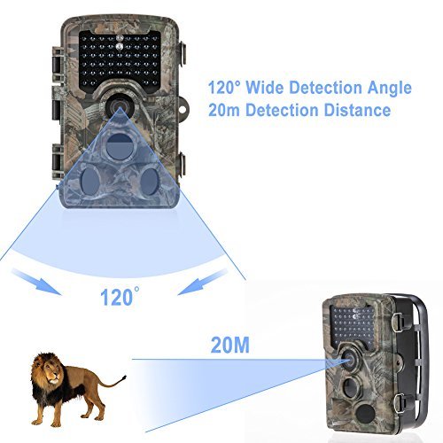 Distianert Trail Camera 12MP 1080P Wildlife Game Camera Low Glow Black Infrared Scouting Camera Deer Camera 80 Foot Detection Range for Wildlife Monitoring and Home Security