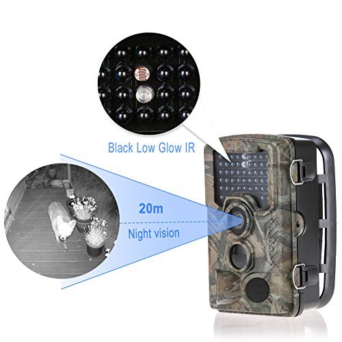 Distianert Trail Camera 12MP 1080P Wildlife Game Camera Low Glow Black Infrared Scouting Camera Deer Camera 80 Foot Detection Range for Wildlife Monitoring and Home Security