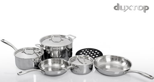 Duxtop SSC-9PC 9 Piece Whole-Clad Tri-Ply Induction Cookware, Stainless Steel