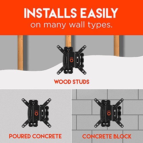 ECHOGEAR Full Motion Articulating TV Wall Mount Bracket for most 15-39 inch TVs & Computer Monitors Featuring 10.5" of Extension, 90º of Swivel, & 16º of Tilt - EGSF1-BK