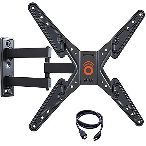 ECHOGEAR Full Motion Articulating TV Wall Mount Bracket for most 26-50in TVs - Features 20" of Extension 15º of Tilt & 180º of Swivel for LED, LCD, OLED and Plasma Flat Screen TVs - EGMF1-BK