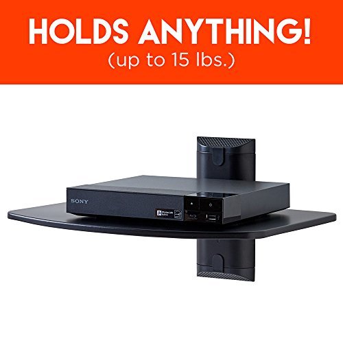 ECHOGEAR Steel Wall-Mounted AV Shelf Supports up to 15lbs of Streaming Devices, Game Consoles, and Cable Boxes - EGAV1